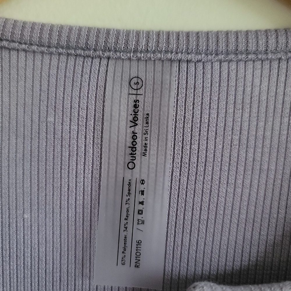 Outdoor Voices, CozyRib Cropped Cardigan, Earl Grey, Size Small‎ - Picture 5 of 7